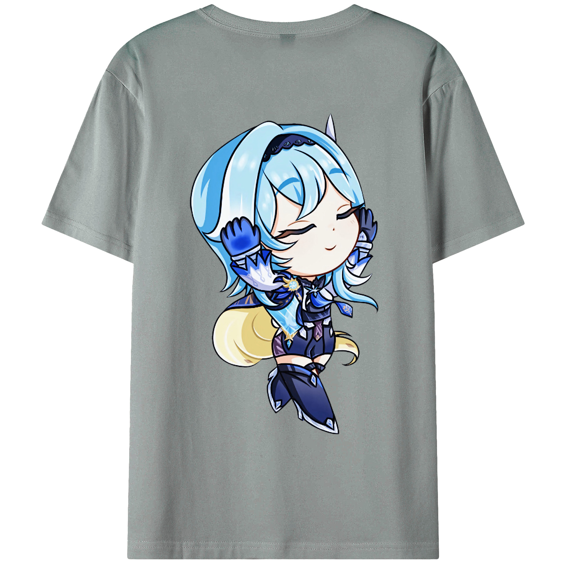げんし神 优菈 ゆうら genshin Yūra 綿100％ メンズ半袖Tシャツ（バックプリント） 通気性